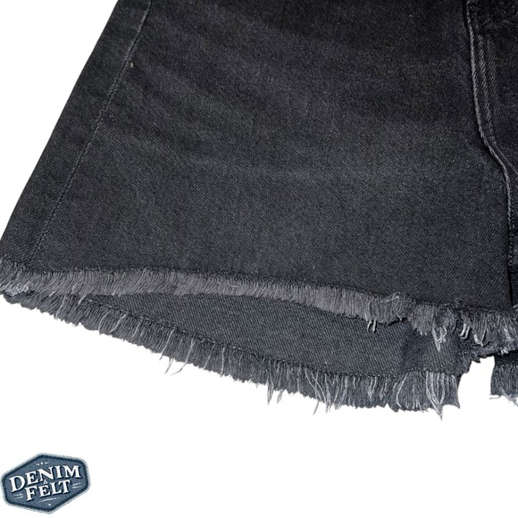 Aviator Nation Women’s Black HI RISE SKATER CUTOFF RAINBOW BACK POCKET SHORTS🌈 - Picture 4 of 12